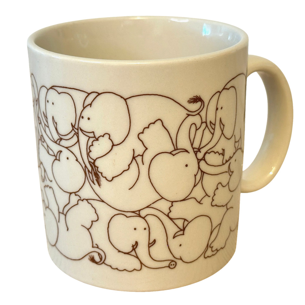Naughty TAYLOR & NG Elephant Orgy Coffee Mug Artist-Signed 1979 Funny Risque